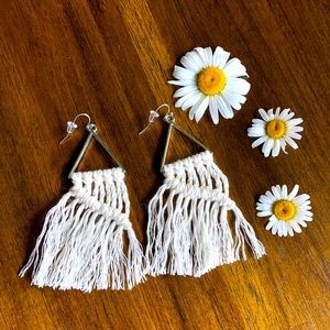 Diagonal Macrame Earrings